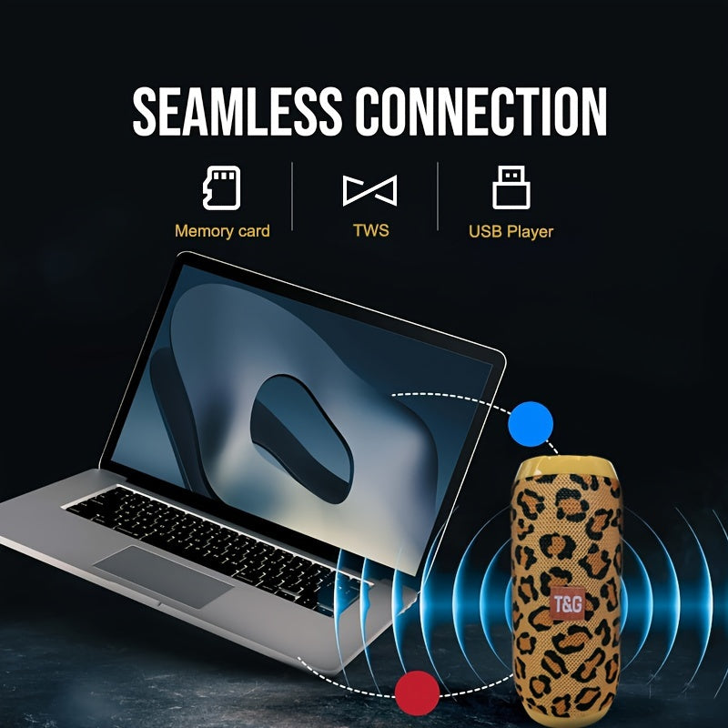 TG117 Portable Wireless Speaker, TWS Stereo, Built - In Mic For Calls - FM Radio, TF Card, USB Playback