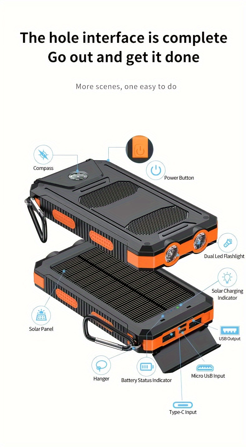 10000 mAh Solar Mobile Power Bank