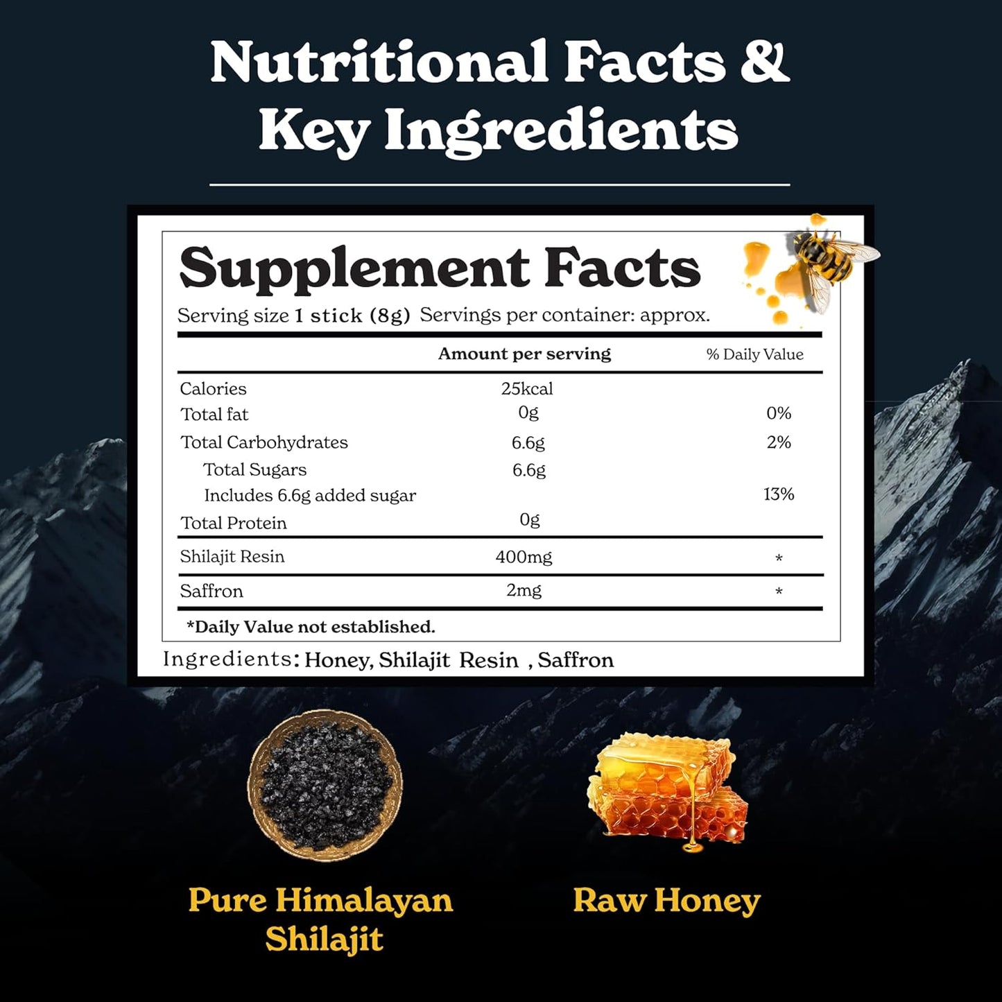 Pure Himalayan Shilajit Honey Sticks