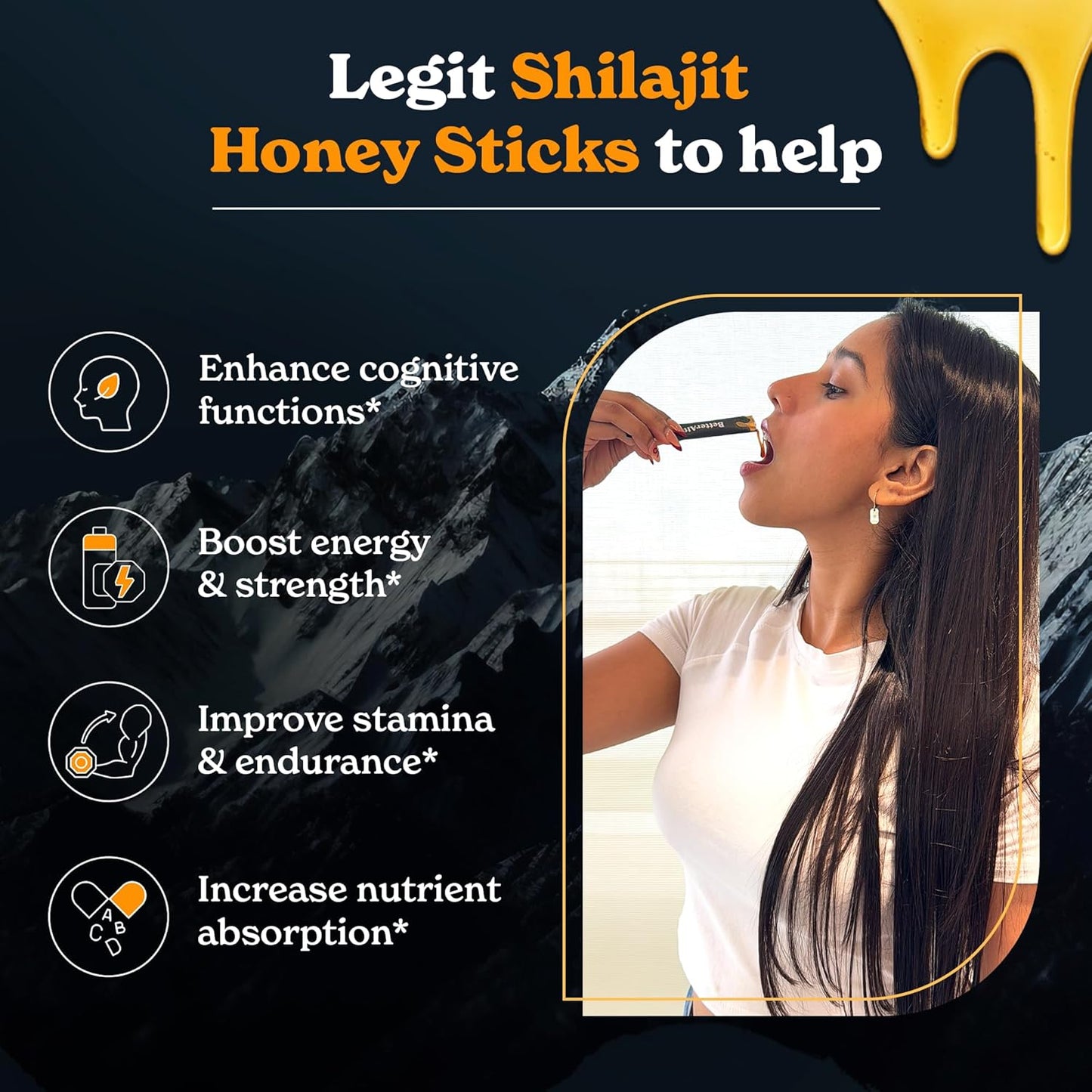 Pure Himalayan Shilajit Honey Sticks