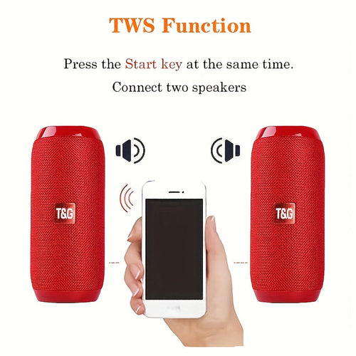 TG117 Portable Wireless Speaker, TWS Stereo, Built - In Mic For Calls - FM Radio, TF Card, USB Playback