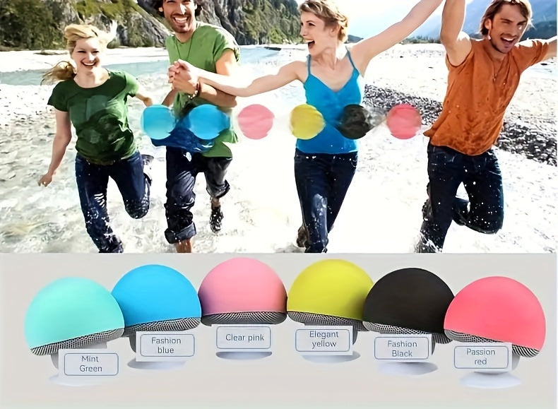 1pc Cartoon Mushroom Portable Wireless Speaker - Portable Bluetooth Speakers with Phone Holder, Suction Cup Design, Mini and Delicate