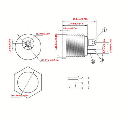 10pcs (5Pairs) 12V 3A 5.5 X 2.1mm Plastic Male Plugs DC022 DC Power Socket Female Jack Screw Nut Panel Mount Connector 5.5*2.1MM