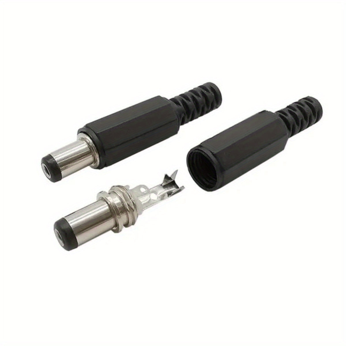 10pcs (5Pairs) 12V 3A 5.5 X 2.1mm Plastic Male Plugs DC022 DC Power Socket Female Jack Screw Nut Panel Mount Connector 5.5*2.1MM