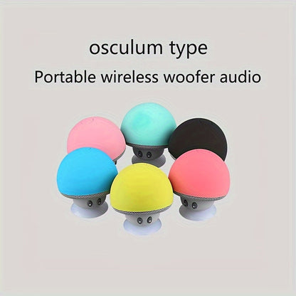 1pc Cartoon Mushroom Portable Wireless Speaker - Portable Bluetooth Speakers with Phone Holder, Suction Cup Design, Mini and Delicate