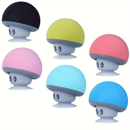 1pc Cartoon Mushroom Portable Wireless Speaker - Portable Bluetooth Speakers with Phone Holder, Suction Cup Design, Mini and Delicate
