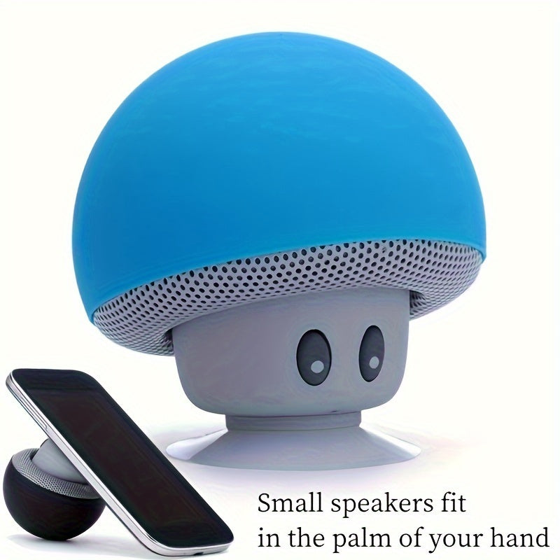 1pc Cartoon Mushroom Portable Wireless Speaker - Portable Bluetooth Speakers with Phone Holder, Suction Cup Design, Mini and Delicate