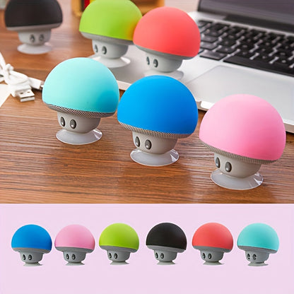 1pc Cartoon Mushroom Portable Wireless Speaker - Portable Bluetooth Speakers with Phone Holder, Suction Cup Design, Mini and Delicate