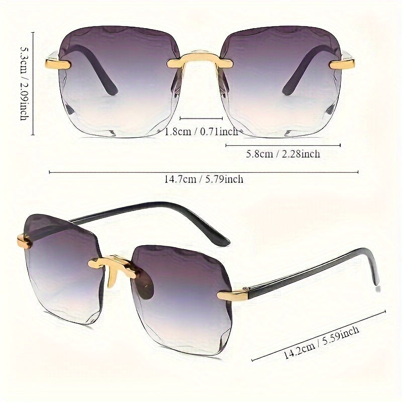 Frameless Fashion Glasses Gradient Lens