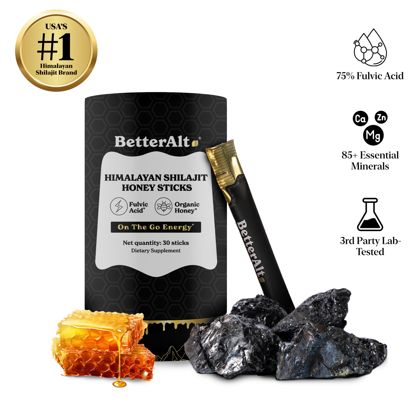 Pure Himalayan Shilajit Honey Sticks